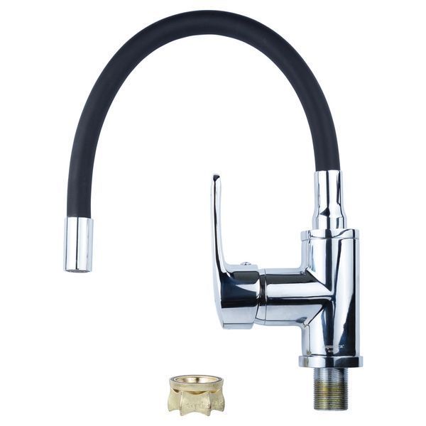 Смеситель ML &Oslash;40 для кухни гусак силиконовый на гайке AQUATICA ML-4B544C (9746130) 9746130 фото