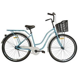 Велосипед SPARK CITY AURA (колеса - 28", сталева рама - 18") з кошиком блакитний 240009 фото