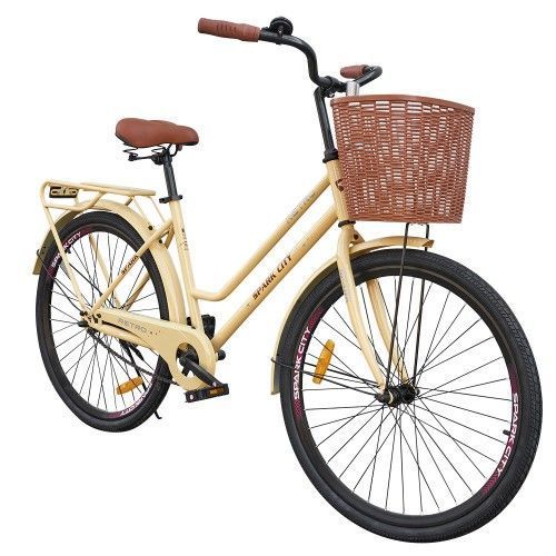 Велосипед SPARK CITY RETRO (колеса - 26", сталева рама - 17") з кошиком Білий 205338 фото