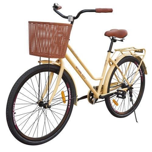 Велосипед SPARK CITY RETRO (колеса - 26", сталева рама - 17") з кошиком Білий 205338 фото