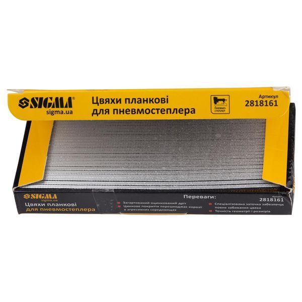 Цвяхи планкові 16&times;1.25&times;1мм для пневмостеплера (5000шт) SIGMA (2818161) 2818161 фото