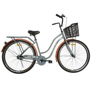 Велосипед SPARK CITY AURA (колеса - 28", сталева рама - 18") з кошиком сірий 240010 фото