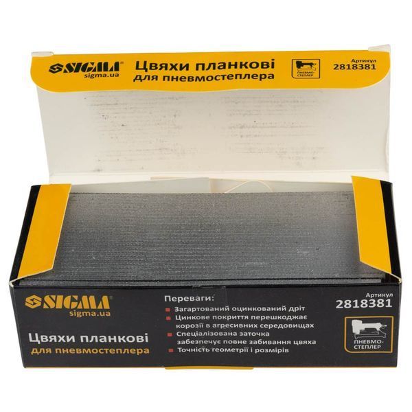 Гвозди планочные 38&times;1.25&times;1мм для пневмостеплера (5000шт) SIGMA (2818381) 2818381 фото