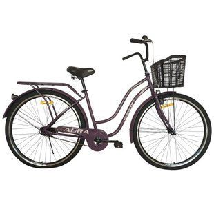 Велосипед SPARK CITY AURA (колеса - 28", сталева рама - 18") з кошиком сливовий 240011 фото