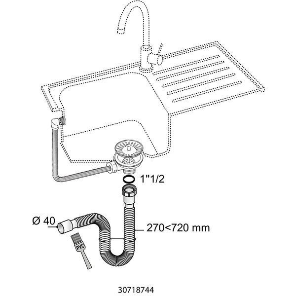 Соединение гибкое для кухонной мойки 1&frac12;"&times;&Oslash;40мм WIRQUIN (9542839) 9542839 фото