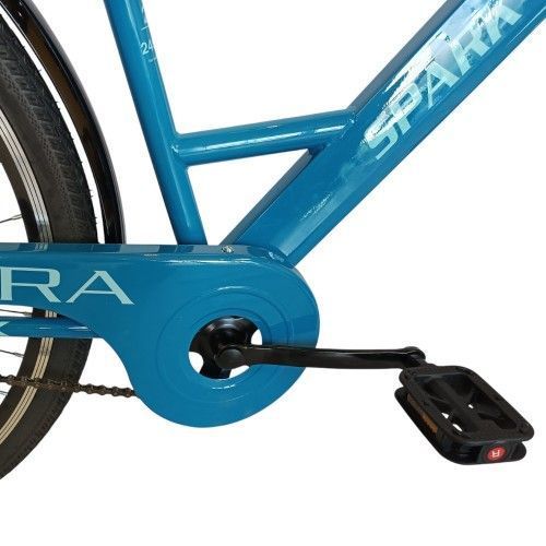 Велосипед SPARK CITY LIRA (колеса - 28", сталева рама - 18") з кошиком світло-синій 240041 фото