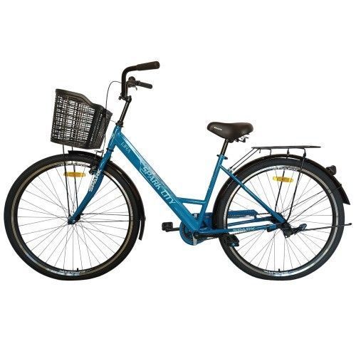 Велосипед SPARK CITY LIRA (колеса - 28", сталева рама - 18") з кошиком світло-синій 240041 фото