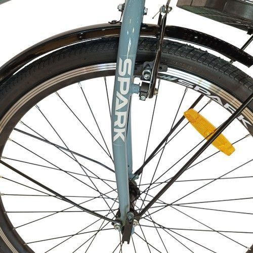 Велосипед SPARK CITY LIRA (колеса - 26", сталева рама - 17") з кошиком сіро-блакитний 240039 фото