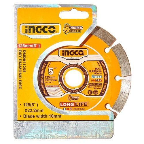 Диск алмазный сегментный 125x10x22,2 INGCO DMD011252 фото
