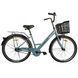 Велосипед SPARK CITY LIRA (колеса - 26", сталева рама - 17") з кошиком сіро-блакитний 240039 фото 1