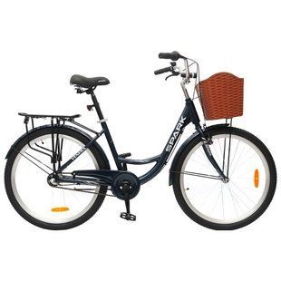 Велосипед SPARK PLANET-3 VENERA (алюминиевая рама - 17", колеса 26") с корзиной тёмно-синий 203637 фото